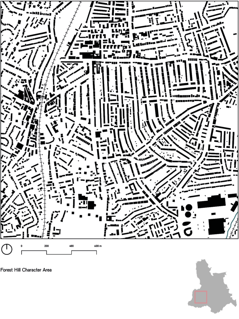 Nolli plan of a particular Lewisham character area.