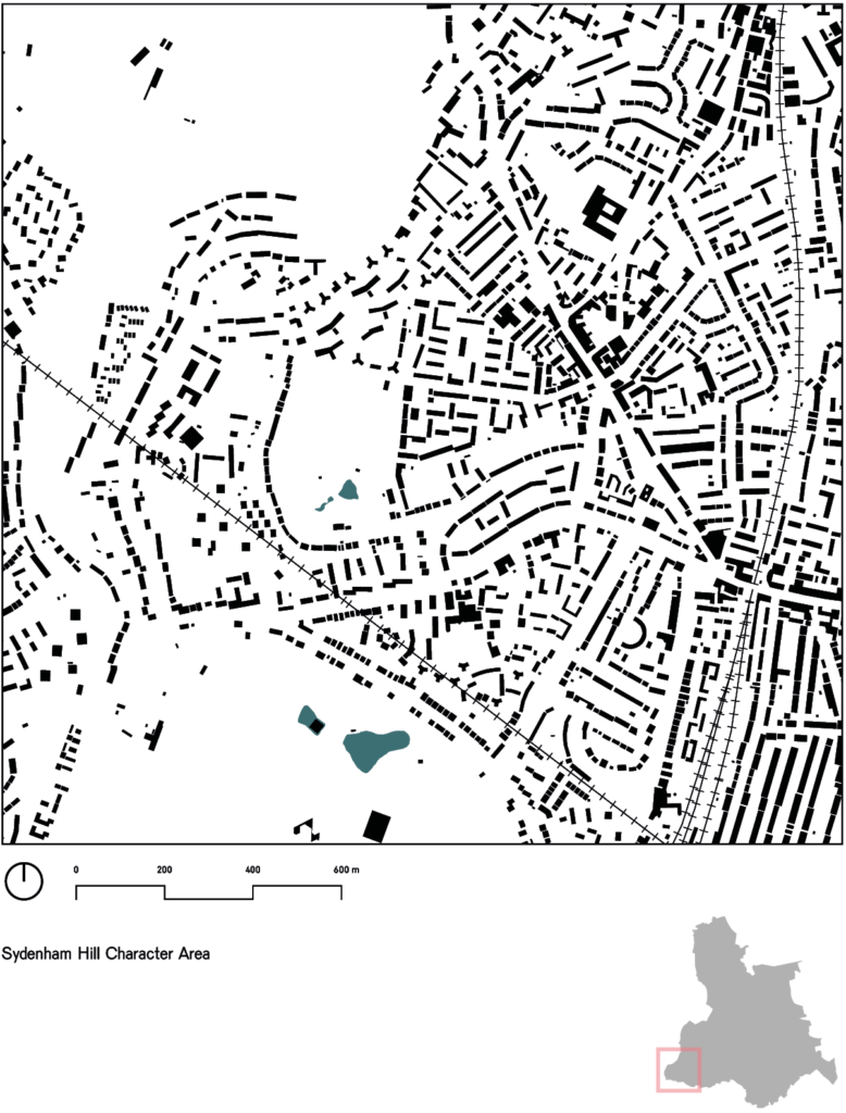 Nolli plan of a particular Lewisham character area.